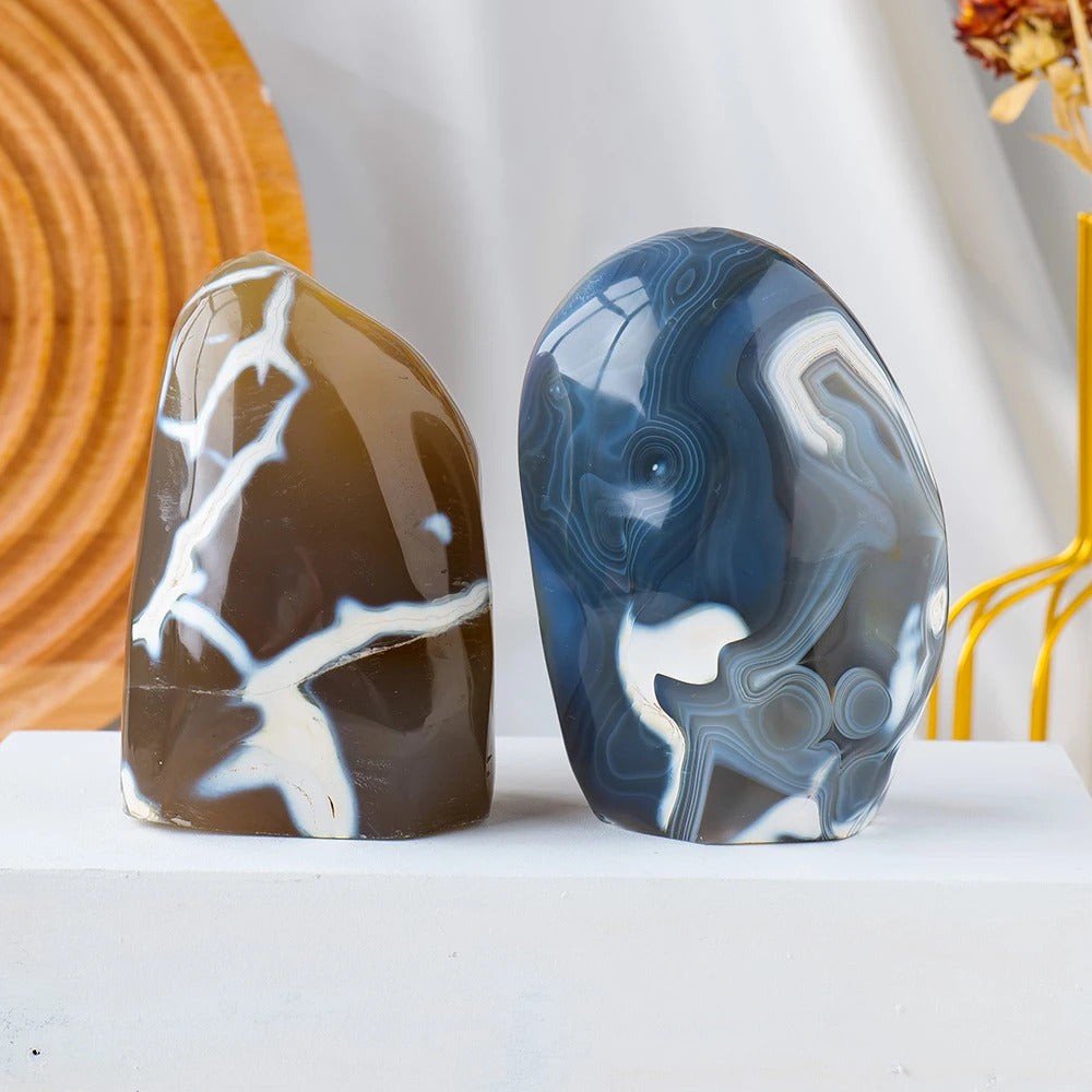 flower agate free form