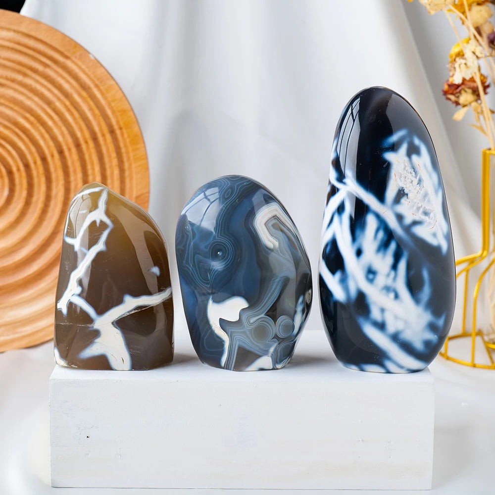 flower agate free form